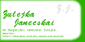 zulejka janecskai business card
